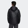 Adidas Minimalist Solid Color Slim Fit Hooded Zipper Down Jacket Men Outerwear Black EH4017