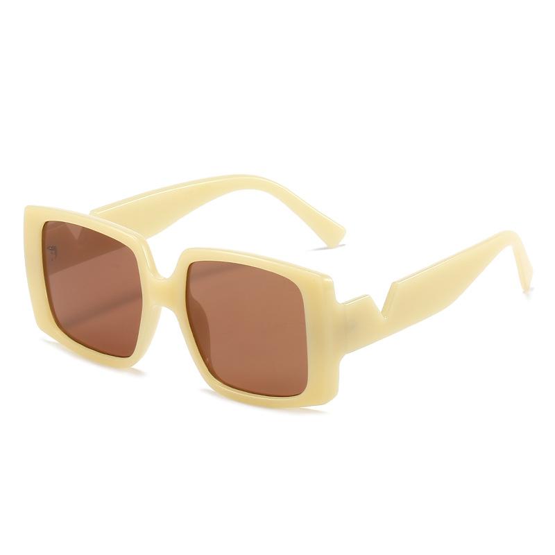 22 Temperament Large Size Square Small Fragrant Sunglasses, Mandarin Duck Legs Contrasting Sunglasses
