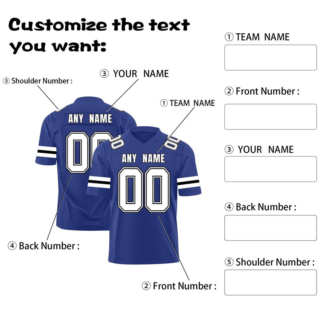 Custom Football Jerseys Personalized Printed Team Name & Number Sports Uniform For Men Women Youth