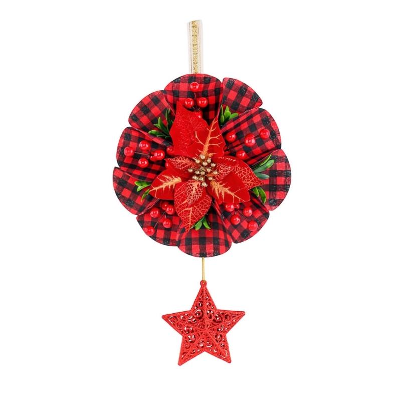 

Festival Holiday Door Wreath For Christmas New Year Indoor Outdoor Decorations Easy To Hanging Window Accessory