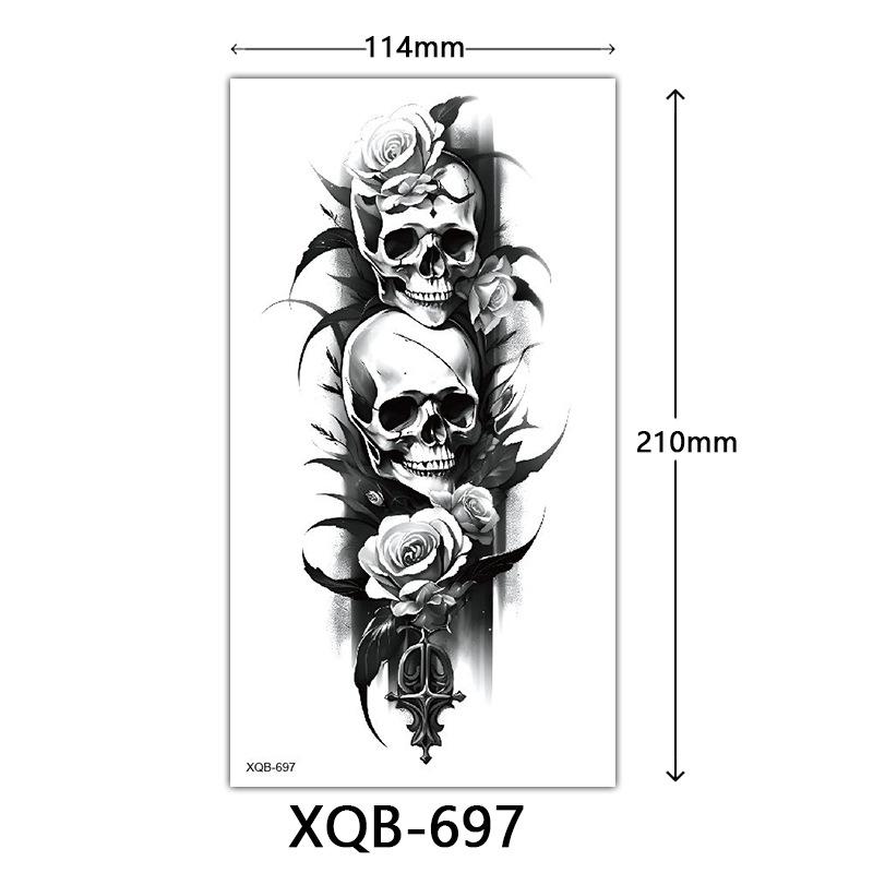 

Маленькая наклейка-тату на всю руку, Цветочные буквы, Простая наклейка-тату с цветком 114*210mm
