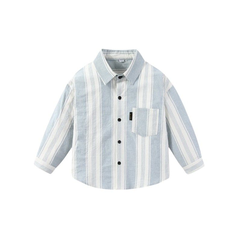 Pure Cotton Kids Shirt Gingham Spring and Autumn Boys and Girls Shirt Long Sleeves Children Lapel Cardigan Casual Tops