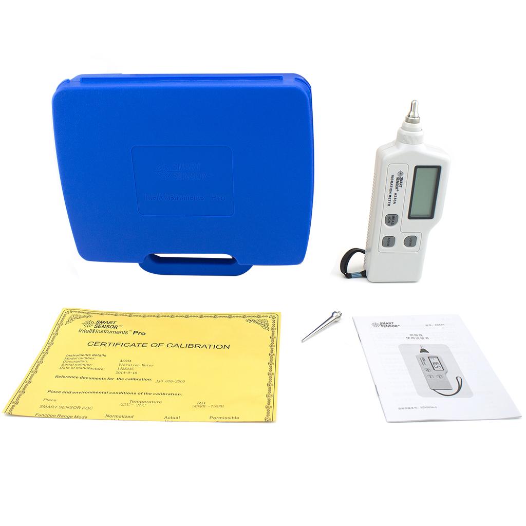 SMART SENSOR AS63A Digitales Vibrationsmessgerät mit LCD-Bildschirm, Vibrationsanalysator, Tester, AC-Ausgang