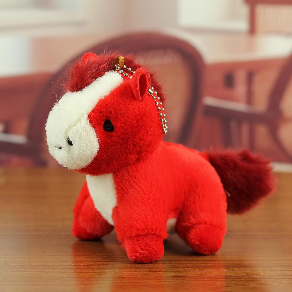 Plush Horse Pendant Keychain With Cute Embroidered Design For Bag Decoration