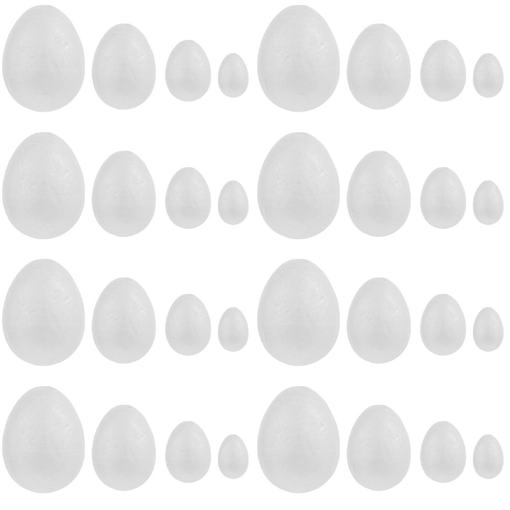 

40 шт. Яйца, расписанные вручную, белые украшения, пасхальные принадлежности 10X8X8CM белый