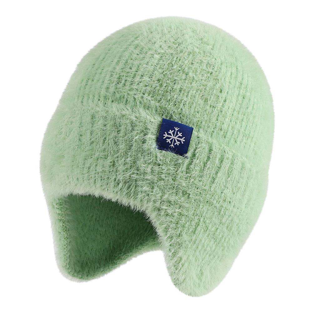 Neue Frauen Candy Farben Earflap Winter Hut Mode Faux Pelz Gestrickte Hut Kpop Stil Weichen Beanie Hüte Weibliche Streetwear Kappe