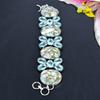 Copper Larimar, Blue Topaz Gemstone 925 Sterling Silver Bracelet 7-8" KG-1827