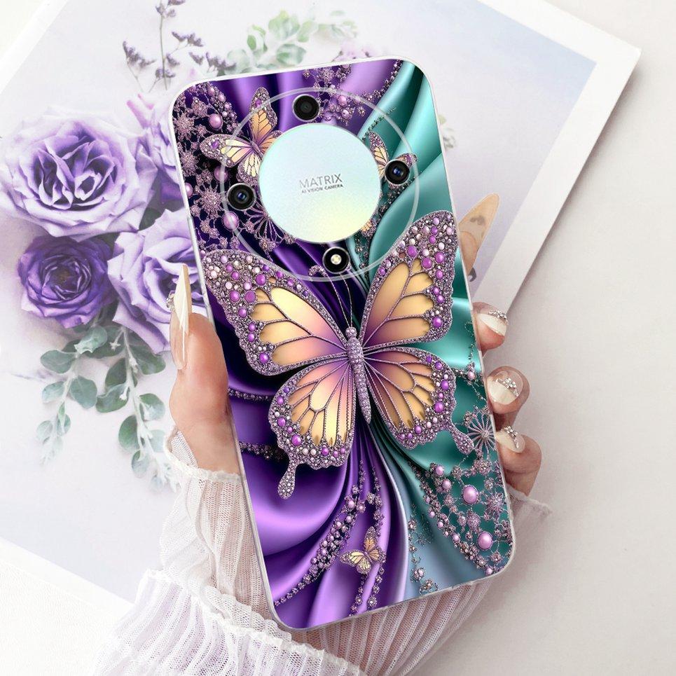 

Soft Clear Silicone Casing For Honor X9B X9A Phone Case HonorX9A X 9B Back Cover Cartoon Cat Dragon Flower Butterfly Pattern Honro X9B