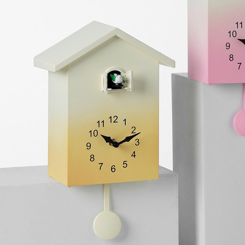 Nordic Style Cuckoo Wall Clock with Hourly Bird Time Announcement - Model T62.