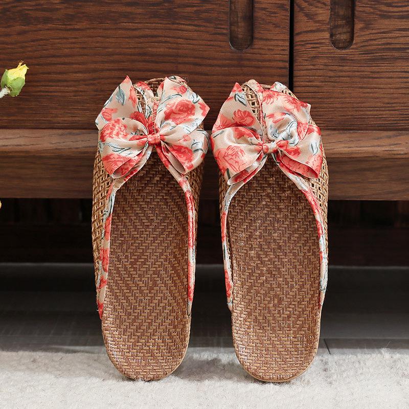 Rattan Summer Slippers: Breathable Indoor Footwear for Men & Women