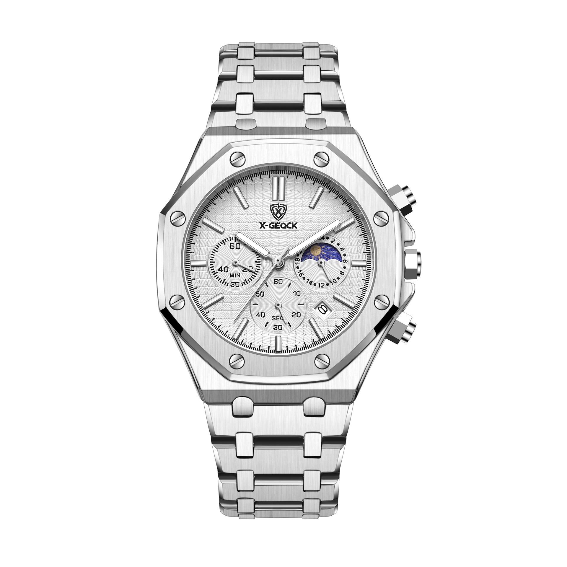 

Fashion Watch Male Personality Cool High Value Large Dial Luminous Waterproof Steel Belt Multi-Functional Youth Quartz Watch