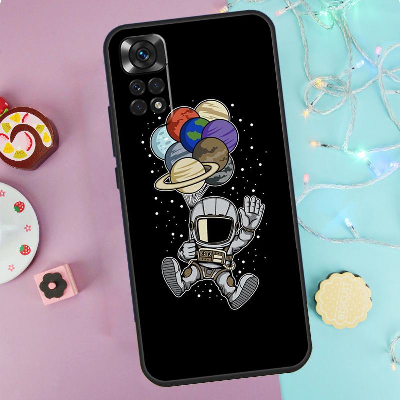 Aesthetic Space Moon Astronaut Case For Xiaomi Redmi Note 14 Pro 9 10 11 12 13 9S 10S 11S 12S Redmi 14C 10C 12C 13C Cover