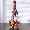 Bird Climbing Chewing Toys Multicolored Natural Wooden Bird Chewing Toys Cage Hanging Rope for Conure Cockatiel Budgies