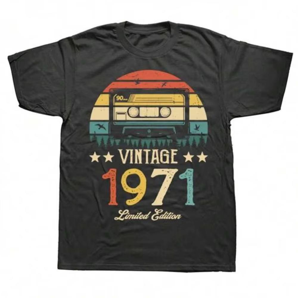 2026 Summer New 1971 Classic Retro Cassette Tee High Quality Casual Comfortable Breathable Men Printed Round Neck Tee S