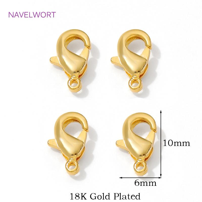 

10/12mm 18K Gold Plated Brass Lobster Clasp For Jewelry,Fastener For Bracelet,Connectors For Jewelry,DIY Jewelry Making Supplies 10 pieces