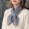 Autumn Winter Scarf Soft Neck Scarf Girls Knitted Sweater Bowtie Women Casual Cross Fishtail Scarf Straps Ladies Shawl