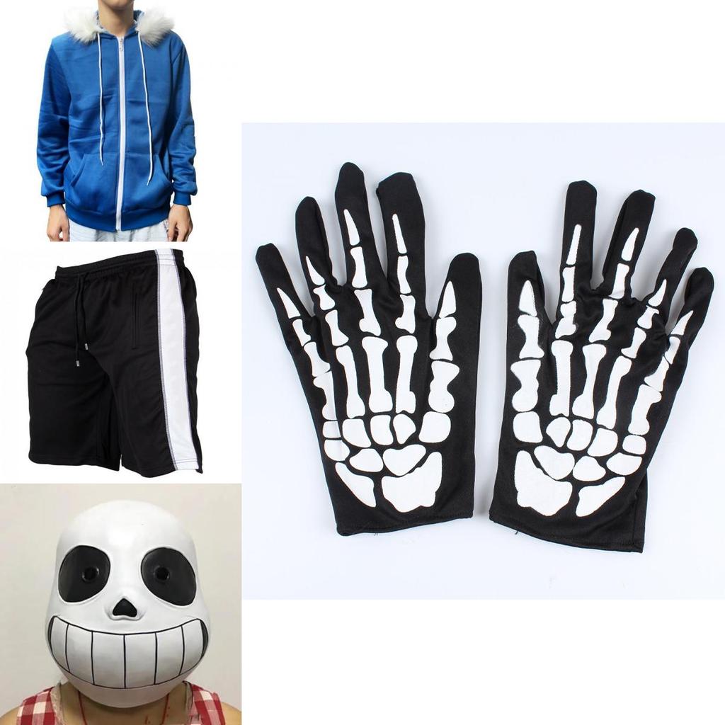 Stylish Game Undertale Sans Cosplay Costume Hoodie Set With Gloves And Stockings