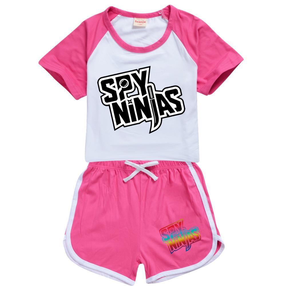 

Детская футболка с принтом букв, шорты, костюм, пижама, мода 100cm ярко-розовый