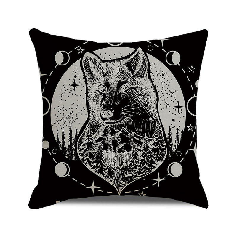 Halloween Trick or Treat Linen Cushion Cover 45x45cm Cartoon Sofa Pillow Case