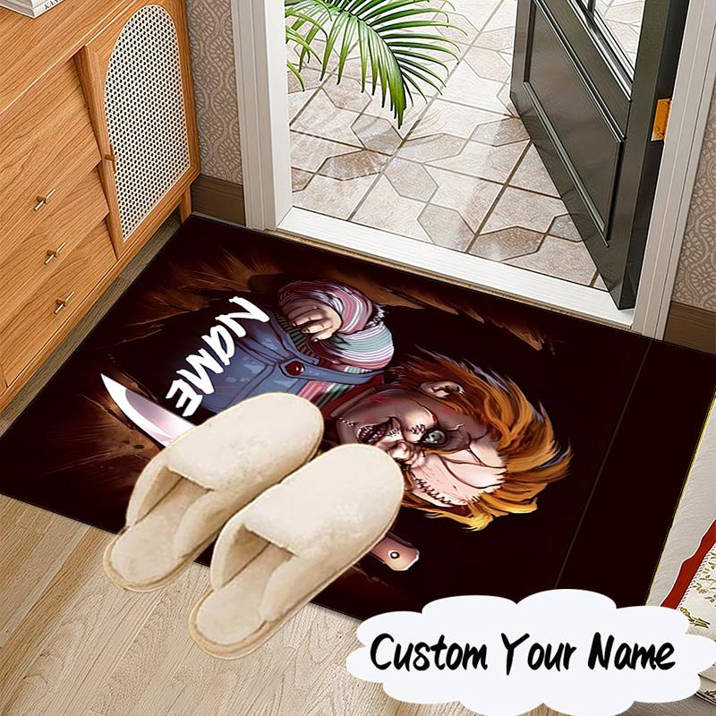 Custom Name Chucky's Bloody Tale Carpet, Chair Rug,Area Rug for Office Bedroom living rooms bedroom, Doormat decor Christmas fan gifts