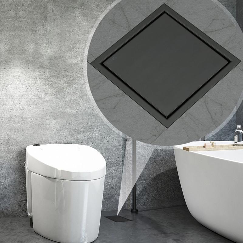 Modern Square Floor Drain for Bathroom 4 Inch Floor Drain Contemporary 4 Inch Square Shower Drain Quick Installation