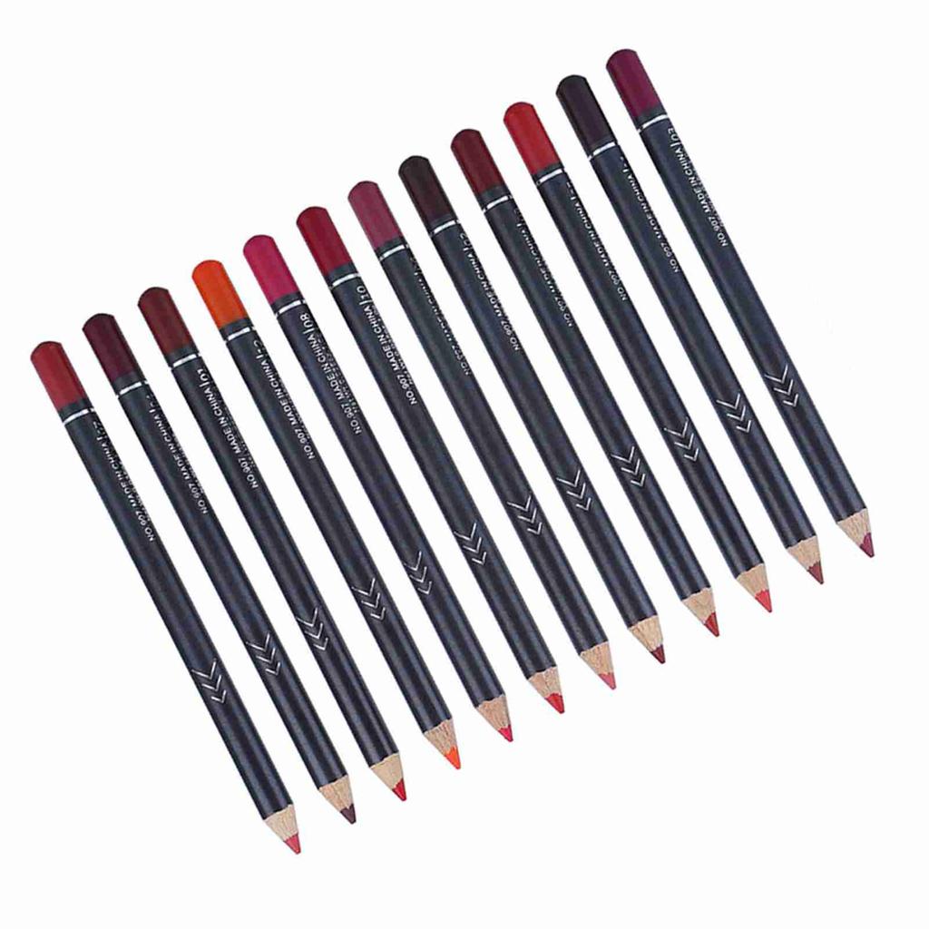 12 Colors Set Mattee Waterproof Lip Liner Pencil Lipstick Pen Long Lasting Comestic Tool