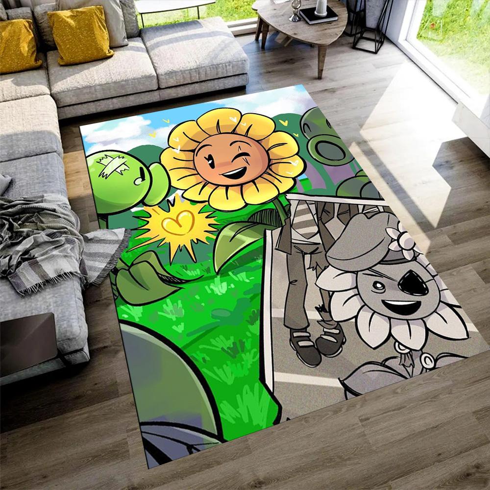 Plants Vs. Zombies Floor Mat Suitable for Decorate Room Study Room Balcony Bedrooms Anti-slip Rug Anime Office Decor