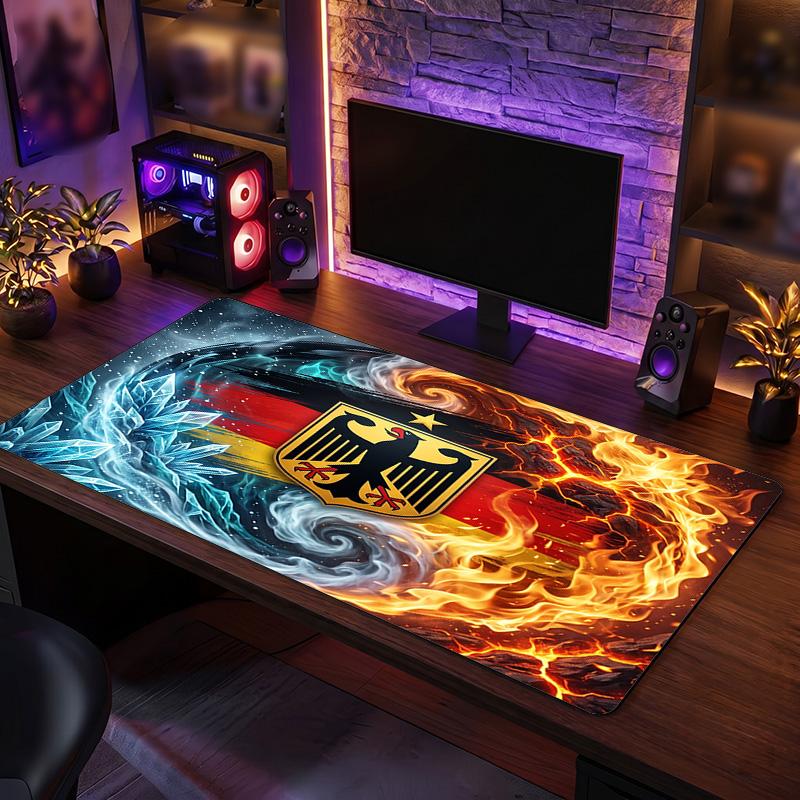 Germany Football Crest Mouse Pad, Extended Non Slip Rubber Desk Mat for Gaming Office Laptop Fan Gift