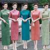 New Chinese style cheongsam skirt improved summer new mother dress retro thin performance dress