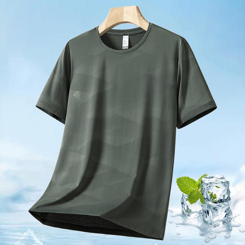 

Летняя футболка, мужская камуфляжная футболка с короткими рукавами, однотонная, свободная, из ледяного шелка, мужская быстросохнущая одежда с короткими рукавами, классная футболка XXXXL армия зеленый