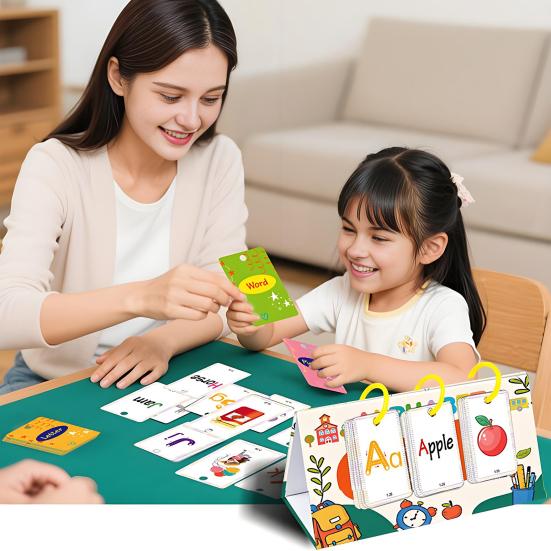 CVC Word Game Pocket Chart Phonics Flash Card Kindergarten Preschool CVC Word Builder Reading Spelling Letter Number Learning Educational Flip Chart