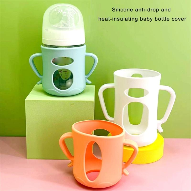 Hitzebeständige Silikon-Babyflaschenhülle mit rutschfestem Griff für sicheren Halt und Hitzeschutz