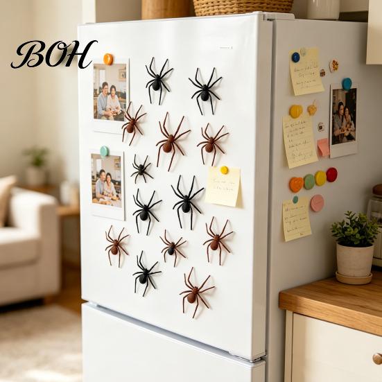 Garage Door Magnets 2/4/8Pcs 3D Spider Refrigerator Magnet, Lifelike Decorative Magnet for Metal Surface Spiders Surfaces, Creepy Magnetic Decor