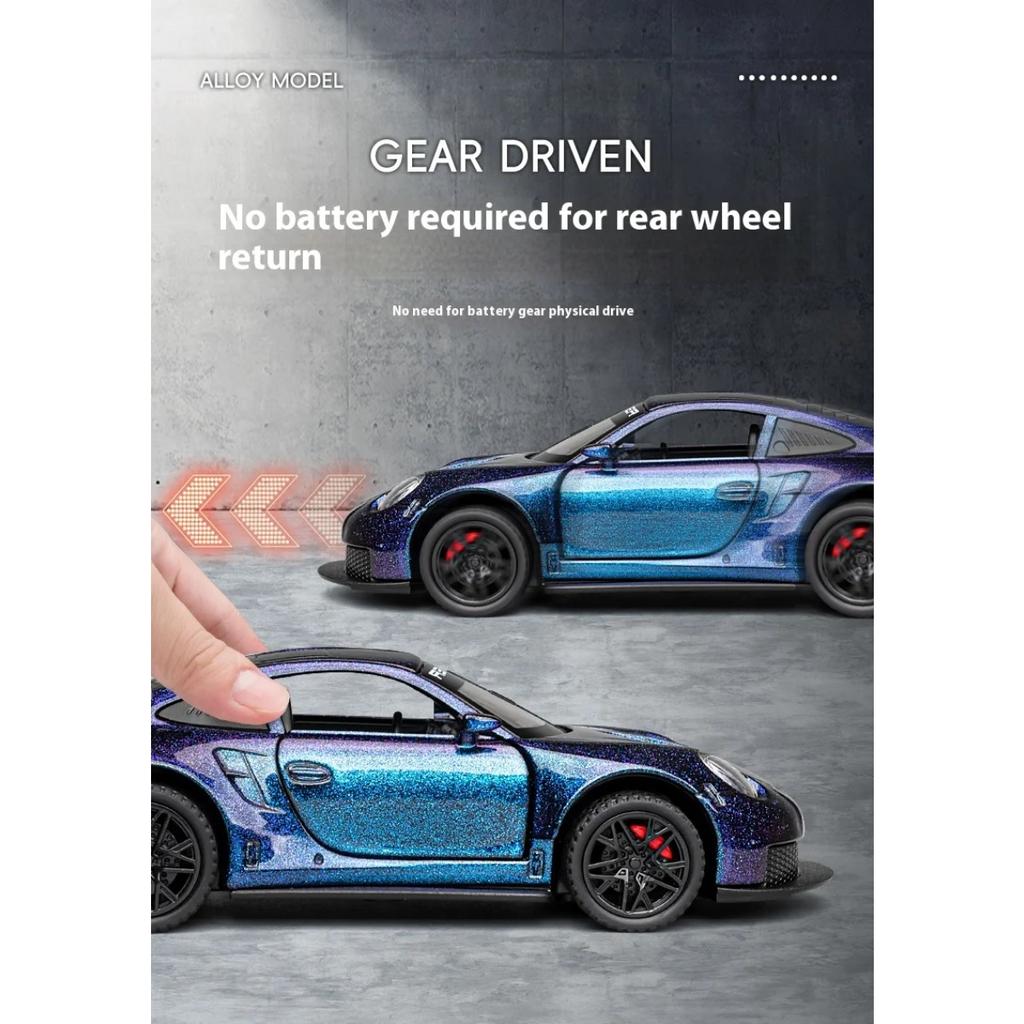 Porsche GT3 RS Legierungsauto Modell im Maßstab 1/32 mit Retro-Rückziehfunktion, Traumspielzeug für Rennsportbegeisterte, perfekt für Kinder & Sammler
