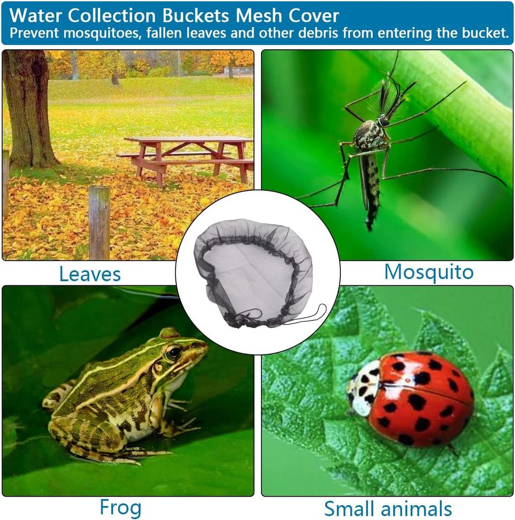 Outdoor Mesh Cover Netting for Rain Barrels PE Water Collection Buckets Tank Rain Harvesting Tool Protector For Garden