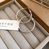 Stylish Silver Needle Round Hoop Earrings: Simple, Fashionable, Versatile, with a Light Luxury Feel
