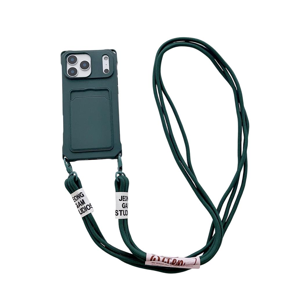 Crossbody Lanyard Silicone Wallet Case For iPhone 17 Air 17 16 15 14 13 12 11 Pro Max X XR Max 7 8 Plus Samsung S25 S24 23 Ultra Plus FE A17 A16 A56