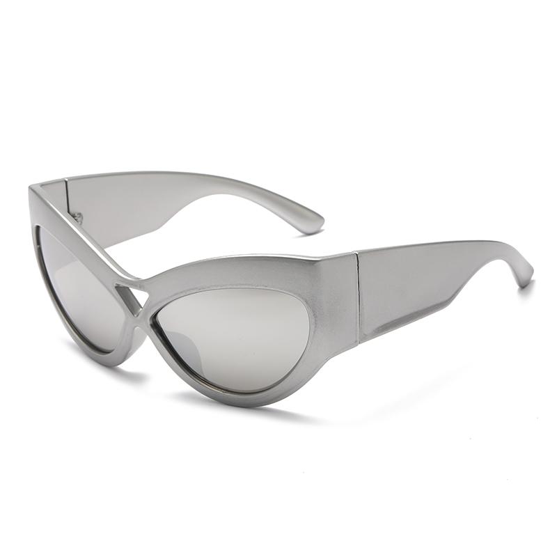 New Large Frame Cat Eye Sunglasses Women Fashion Retro UV400 Protection Oversized Mirror Lens Sun Glasses
