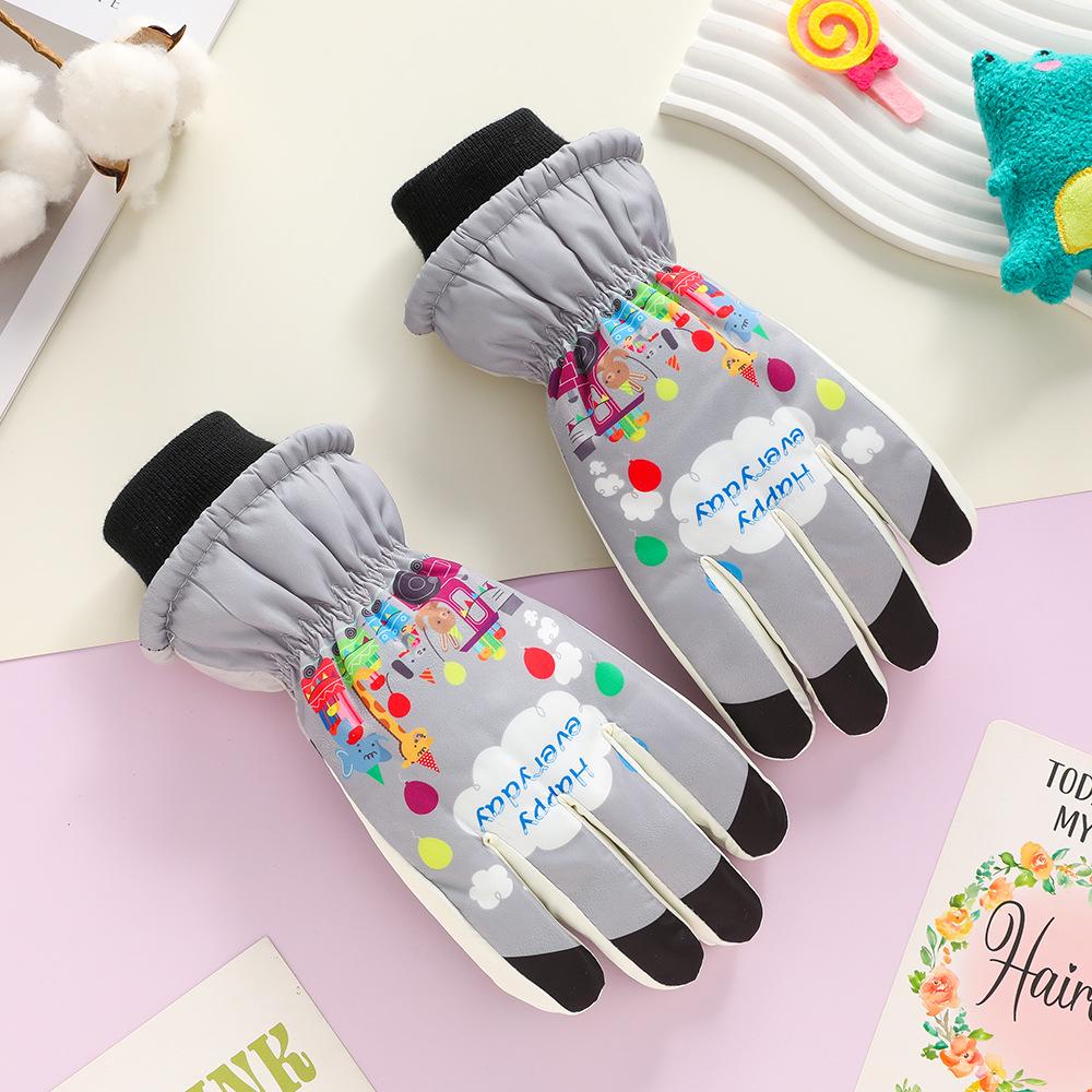 Windproof Children's Winter Ski & Cycling Gloves - Water-Repellent, Fleece-Lined, Cold-Resistant for Boys & Girls