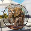 Vintage, Vibrant 2D Elephant Acrylic Circular Catcher, Animal Themed, Novelty Home Decor, Perfect Durable for Bedroom