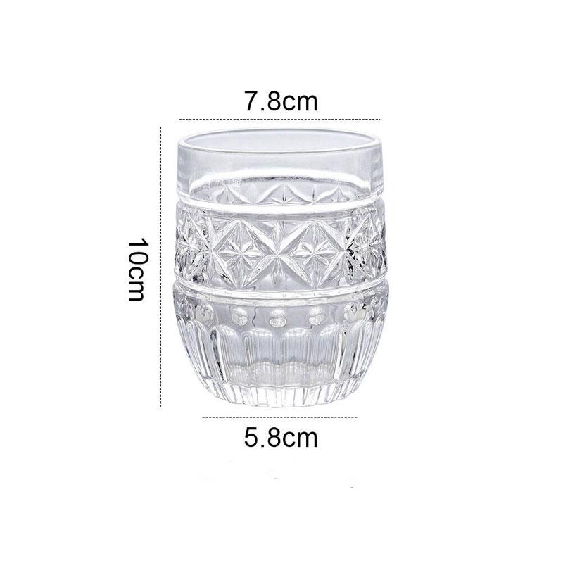 

Ретро стакан из тисненого стекла для летних трапез 315 мл Прозрачный стакан для питья Идеальный выбор для вечеринок и посиделок 1pcs