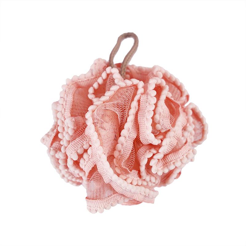 1PC bath ball does not loose bath ball flower super soft rub bath foaming ball men and women large bath flower bath ball cleaning wipe back розовый