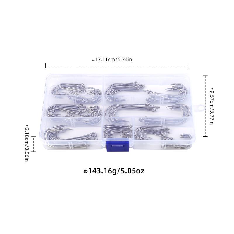 120 Stück Edelstahl Circle Hook Set Starke Offset Octopus Haken Für Sportfischerei Korrosionsbeständig Durchstechende Spitze