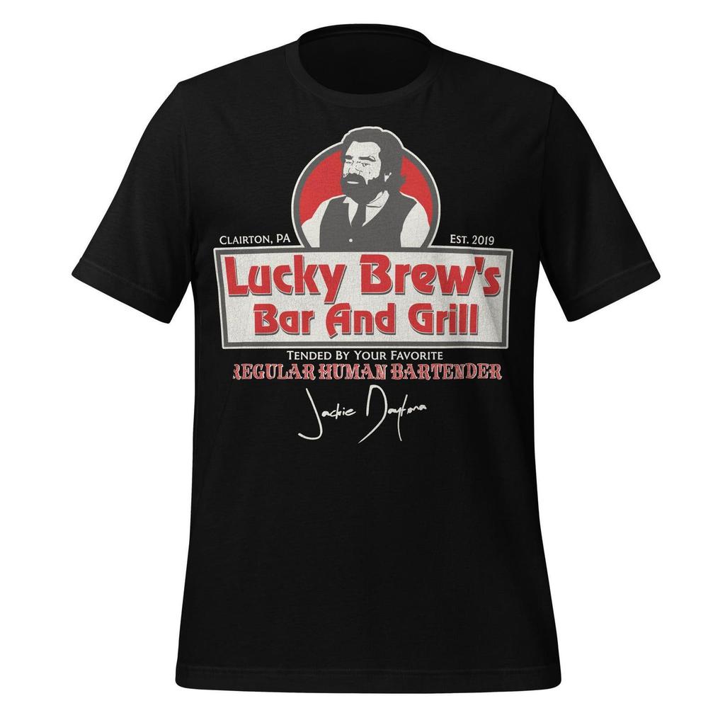 Jackie Daytona Retro T-Shirt - Lucky Brew's Bar and Grill Print