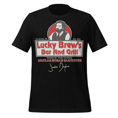 Jackie Daytona Retro T-shirt Mens Kids Womens Ucky Brew's Bar and Grill Print
