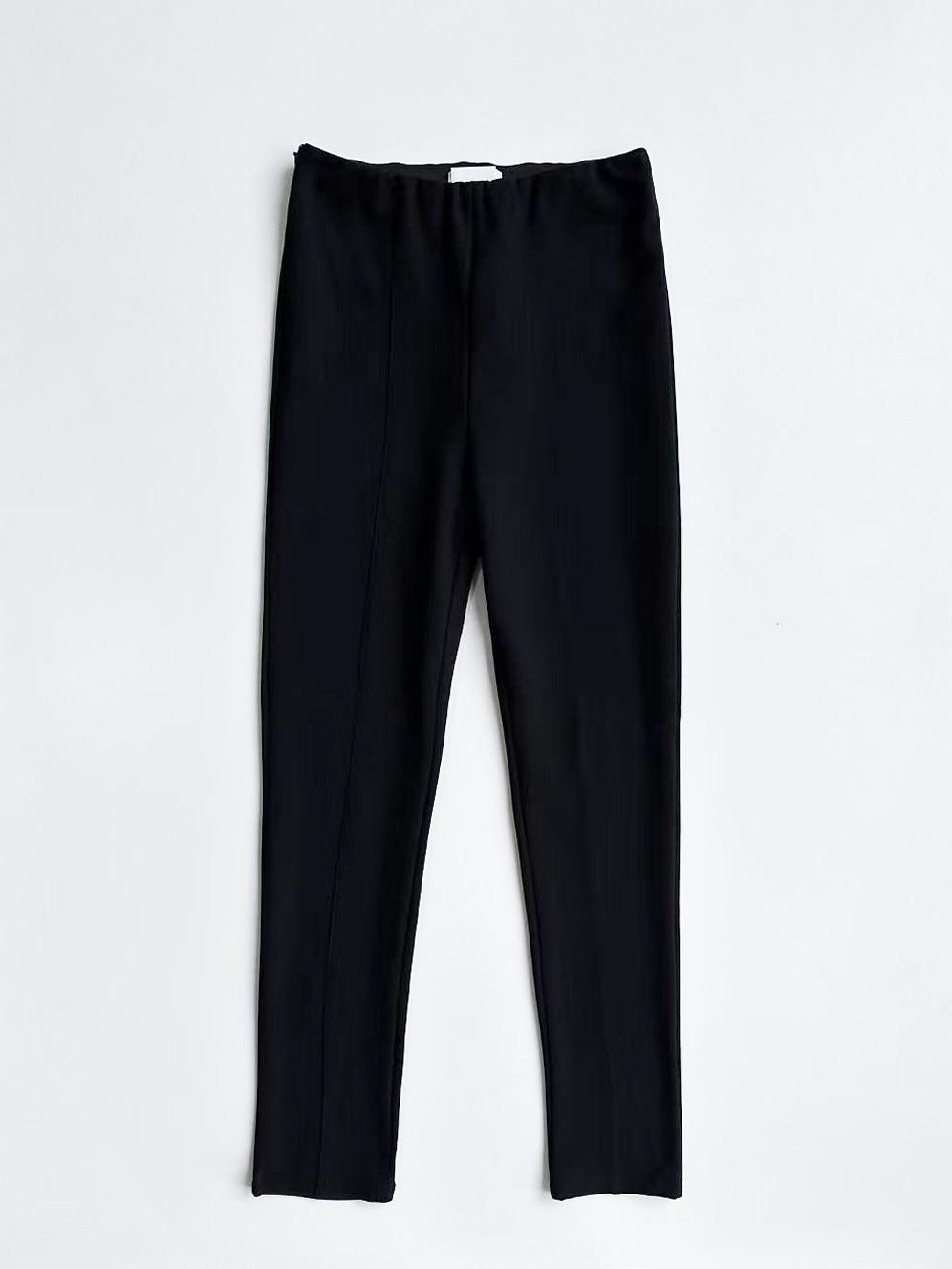 

Versatile High-Waist Black Slimming Korean Suit Pants with Center Slit Medium