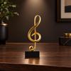 Musical Note Ornament with Ebony Base Elegant Freestanding Tabletop Decor Set