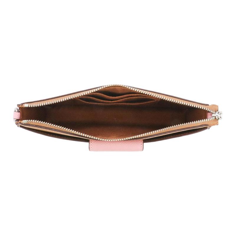 COACH POPPY 21 zipper closure, cross-grain leather, double-shoulder crossbody bag, small size, women's style, chalk white and pink