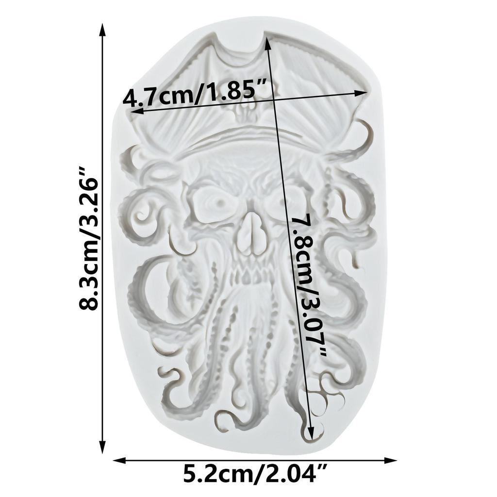 Skull Pirate Silicone Molds Octopus Pirate Fondant Mold Cake Decorating Tools Cupcake Topper Candy Chocolate Gumpaste Mold