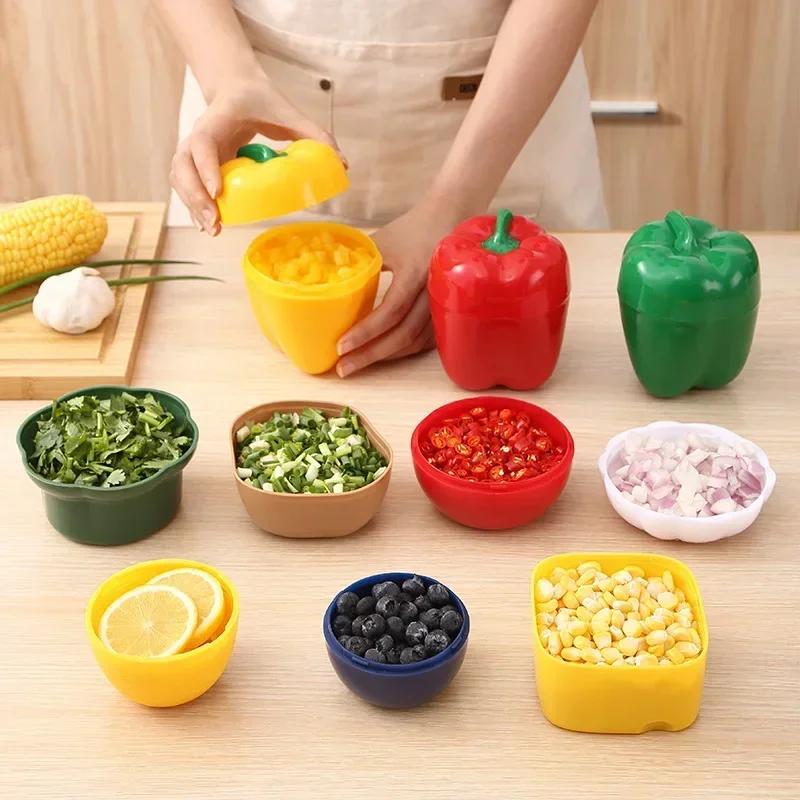 Food Storage Container Onion Green Pepper Garlic Shaped Lemon Fruits Fresh Box Plastic Vegetable Fresh-keeping Boxes